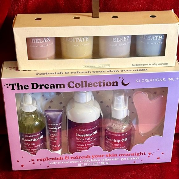Dream Collection Rosehip Oil skin moisturizer. And Aroma Villa Scented Candles. - Picture 4 of 4